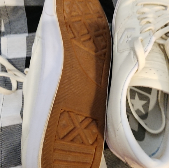 LOUIE LOPEZ CONVERSE LEATHER SNEAKERS SIZE 10 CREAM COLOR - Picture 15 of 16